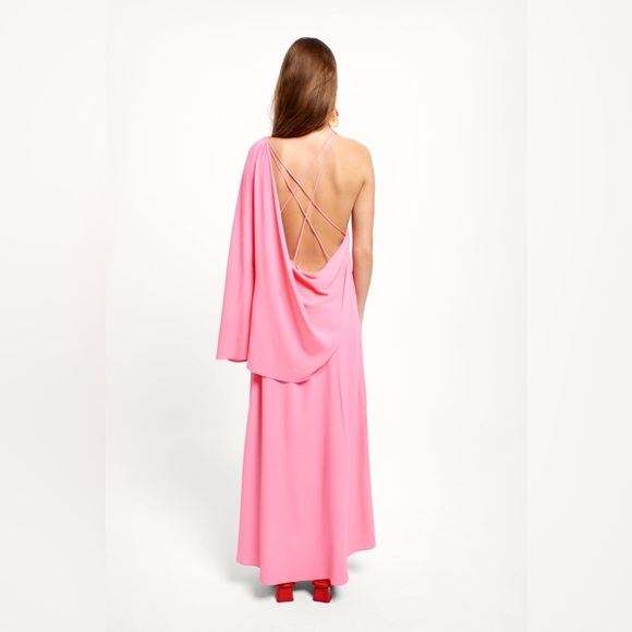 Zara dress cape oversize kimono blogger pink maxi long wedding party summer - Picture 7 of 13